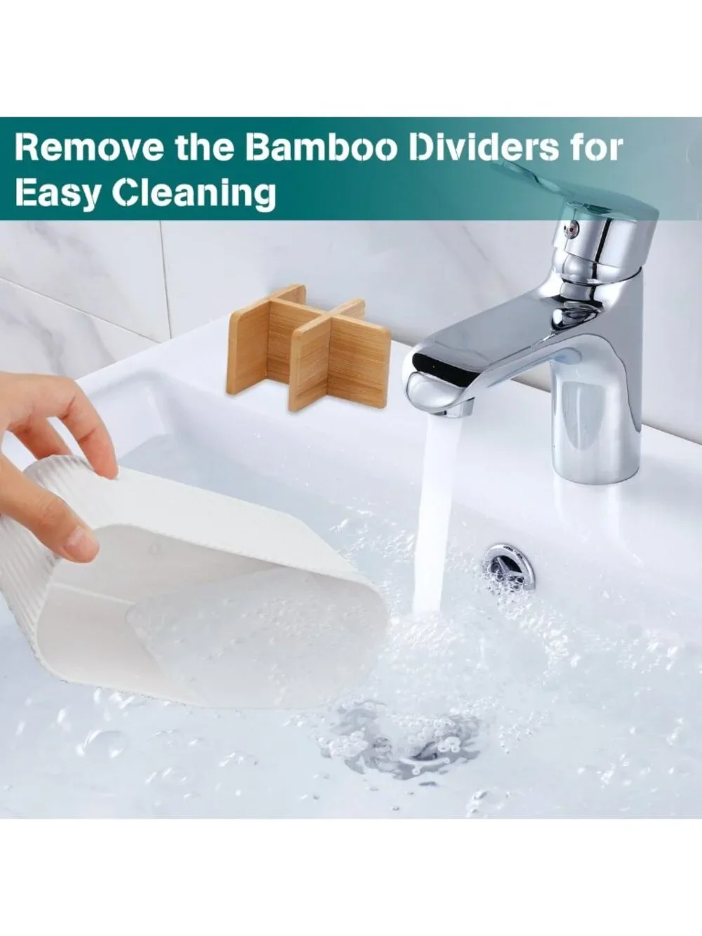 Stylish White Toothbrush Holder - 5 Slot Bathroom Storage Organizer for Easy